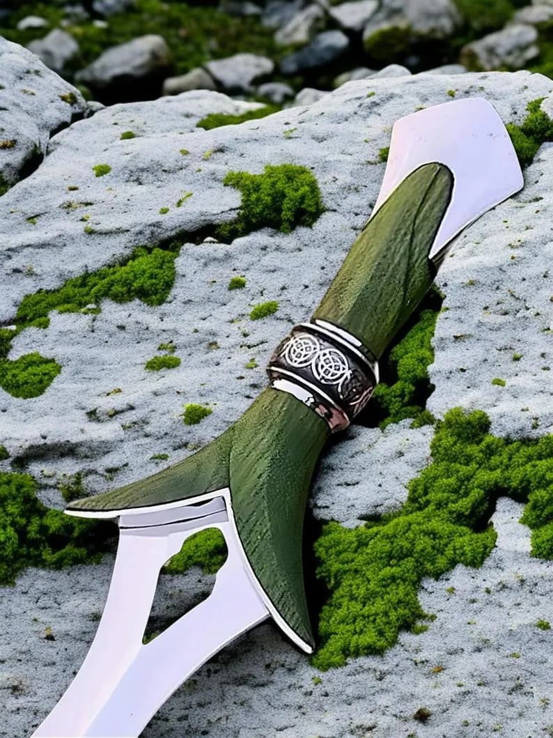 Hand Forged Celtic Elven Dagger with Sheath thumbnail 2