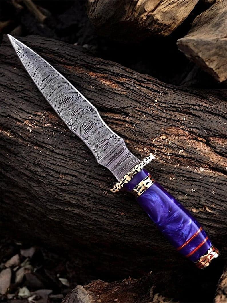 Personalized Damascus Steel Athame Dagger thumbnail 5