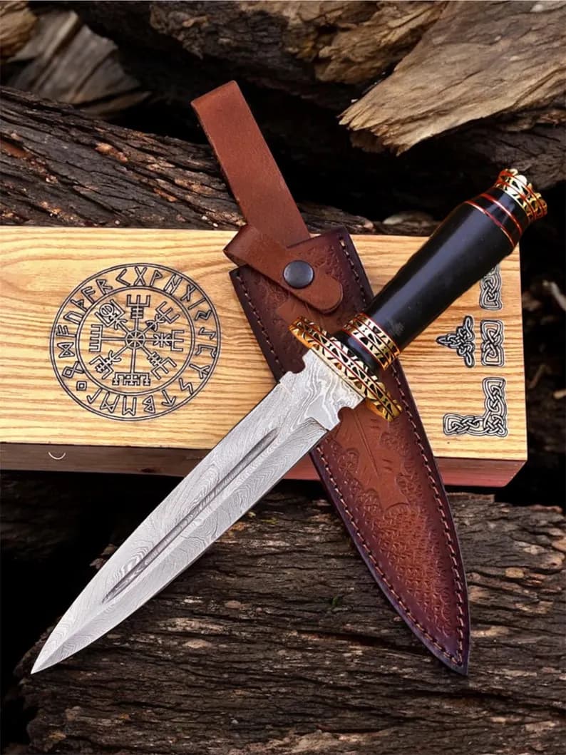 Hand Forged Damascus Steel Athame Dagger
