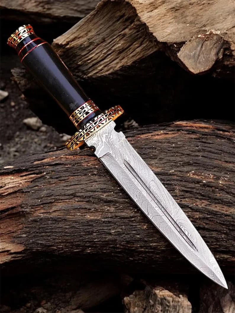 Hand Forged Damascus Steel Athame Dagger thumbnail 3