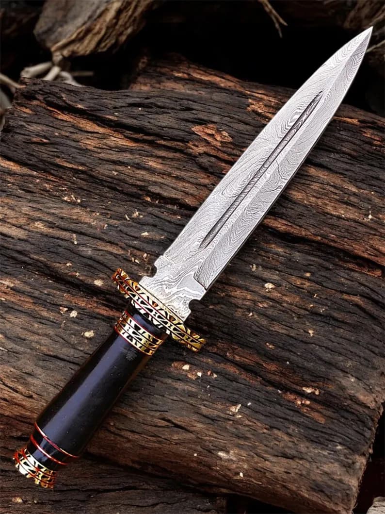 Hand Forged Damascus Steel Athame Dagger thumbnail 4