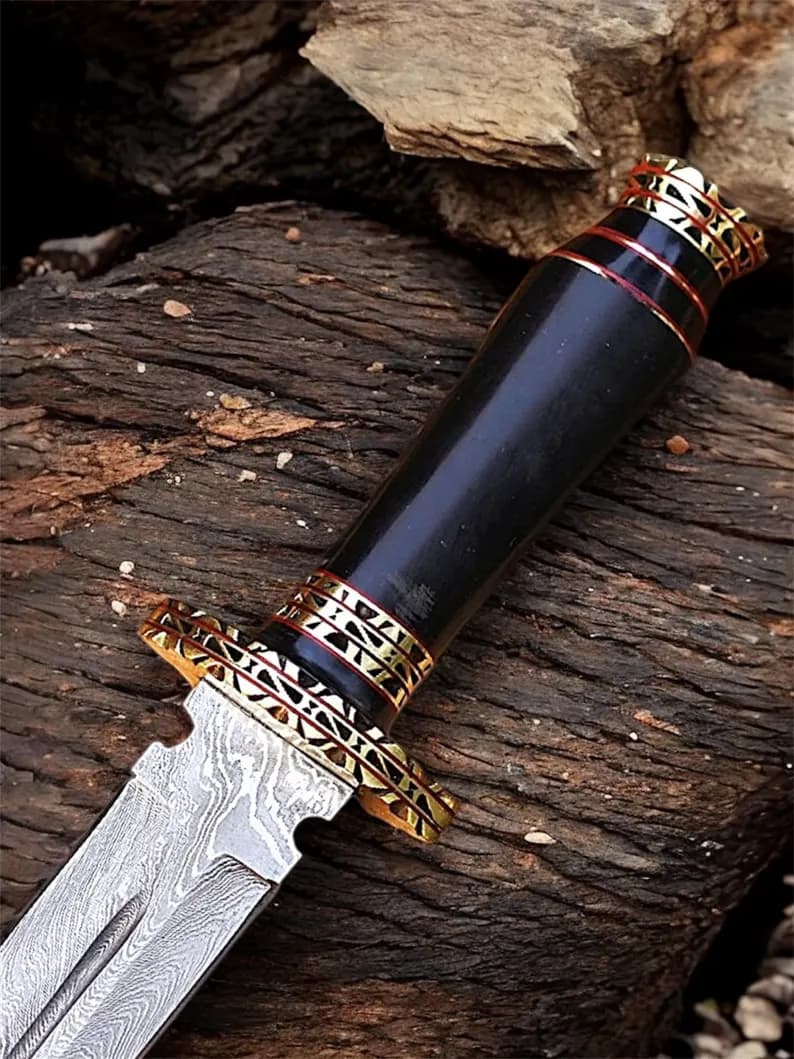 Hand Forged Damascus Steel Athame Dagger thumbnail 2